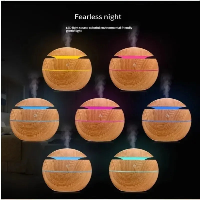 Lunavia 200ml Wood Grain Aroma Diffuser – Ultrasonic Cool Mist Humidifier 200ml