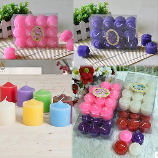 Romantic Scented Candle Set – 12pcs Colored Aromatherapy Votives