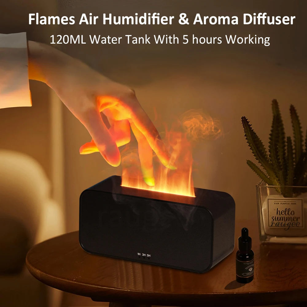 ✨ Lunavia Mini Aroma Diffuser & Cool Mist Humidifier — Ultrasonic LED Flame Lamp for Relaxation & Wellness