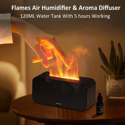 ✨ Lunavia Mini Aroma Diffuser & Cool Mist Humidifier — Ultrasonic LED Flame Lamp for Relaxation & Wellness