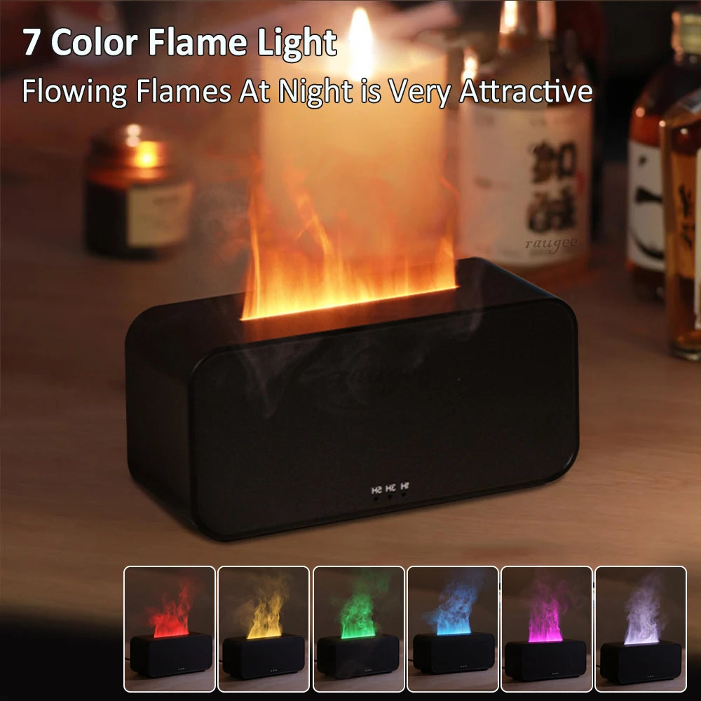 ✨ Lunavia Mini Aroma Diffuser & Cool Mist Humidifier — Ultrasonic LED Flame Lamp for Relaxation & Wellness