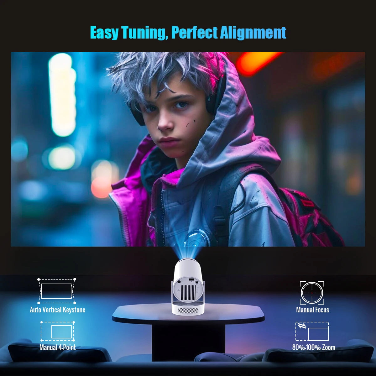 MAGCUBIC HY300 PRO+ – 4K Android 11 Projector for Home & Outdoor Cinema by LUNAVIA