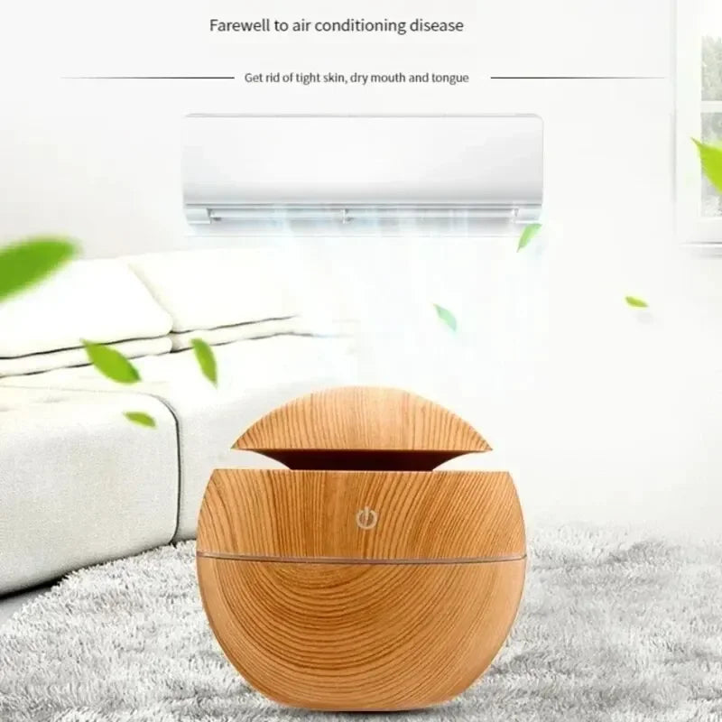Lunavia 200ml Wood Grain Aroma Diffuser – Ultrasonic Cool Mist Humidifier 200ml