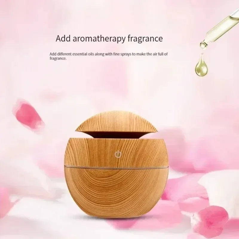 Lunavia 200ml Wood Grain Aroma Diffuser – Ultrasonic Cool Mist Humidifier 200ml