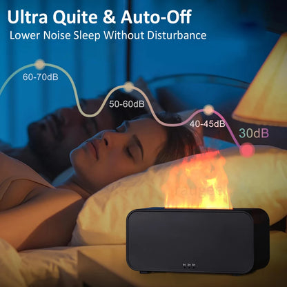 ✨ Lunavia Mini Aroma Diffuser & Cool Mist Humidifier — Ultrasonic LED Flame Lamp for Relaxation & Wellness
